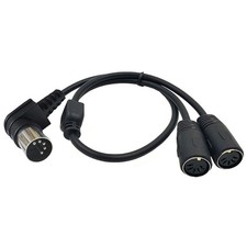 90  DIN 1 Male Plug to 2x 5 Pin DIN Female Socket Y Splitter Adapter Cable A