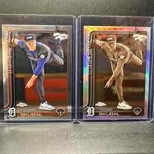 2025 Topps Chrome Tarik Skubal #258 Sepia Refractor and Base Detroit Tigers