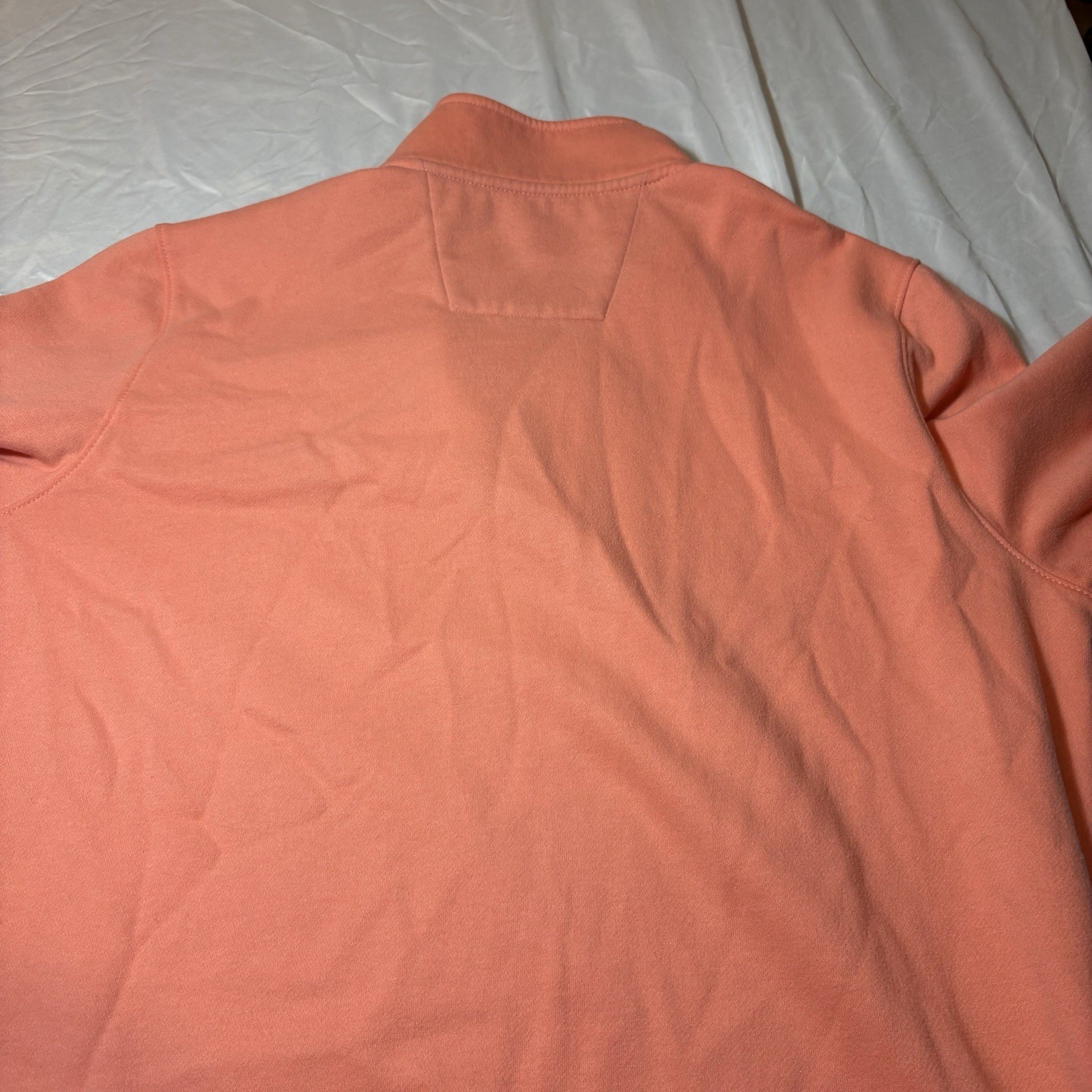 Nautica Sweater Men Large ORANGE Pullover Shirt Quarter Zip Sweatshirt Plain image 6