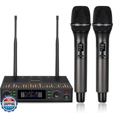 Wireless Microphone System, UHF Professional Karaoke Mic With Fee