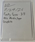 ACEO, Original Art, Abstract, Alien, Nose, Drawing, Framed, Signed by NR — photo 2