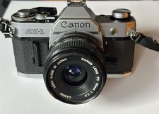Canon AE-1 Program 35mm SLR Film Camera w/ FD 35mm lens Kit - WORKING 