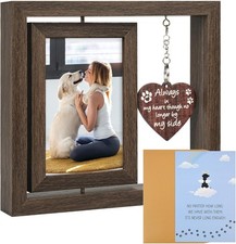 Dog Memorial Gifts Rainbow Bridge Rotating Double Frame Pet Loss Photo Picture