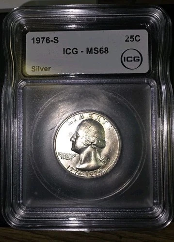 1976 S US Mint Bicentennial Silver Quarter ICG MS 68 ~~ NICE ~~