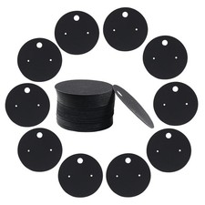 BokWin 100 Pcs Round Earring Display Holder Cards 5cm/2 Inch 5cm, black