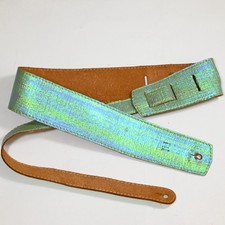 RARE: Vintage "Gleaming" Guitar Strap, 1970s Japan - Genuine Leather, Wide 2.4"