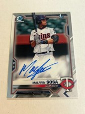 2021 Bowman Chrome Malfrin Sosa On Card Auto 1st Twins ZC1