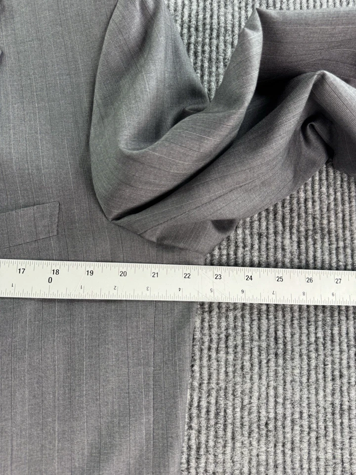 Brioni 46 L Gray Shadow Stripe Herringbone Wool Suit 2 Piece Italy Pants 38x31 - Image 3 of 4