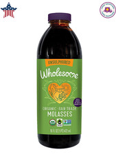 Wholesome Organic Blackstrap Molasses 16 Fl Oz USDA Organic Fair Trade Non GMO