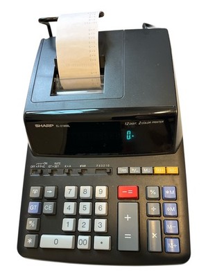 Vintage Sharp EL-2196BL 12-Digit Desk Printing Calculator 2-Color Print Tested