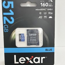Lexar 512GB Blue Micro SD Card Up to 160MB/s, microSDXC UHS-I Memory Card