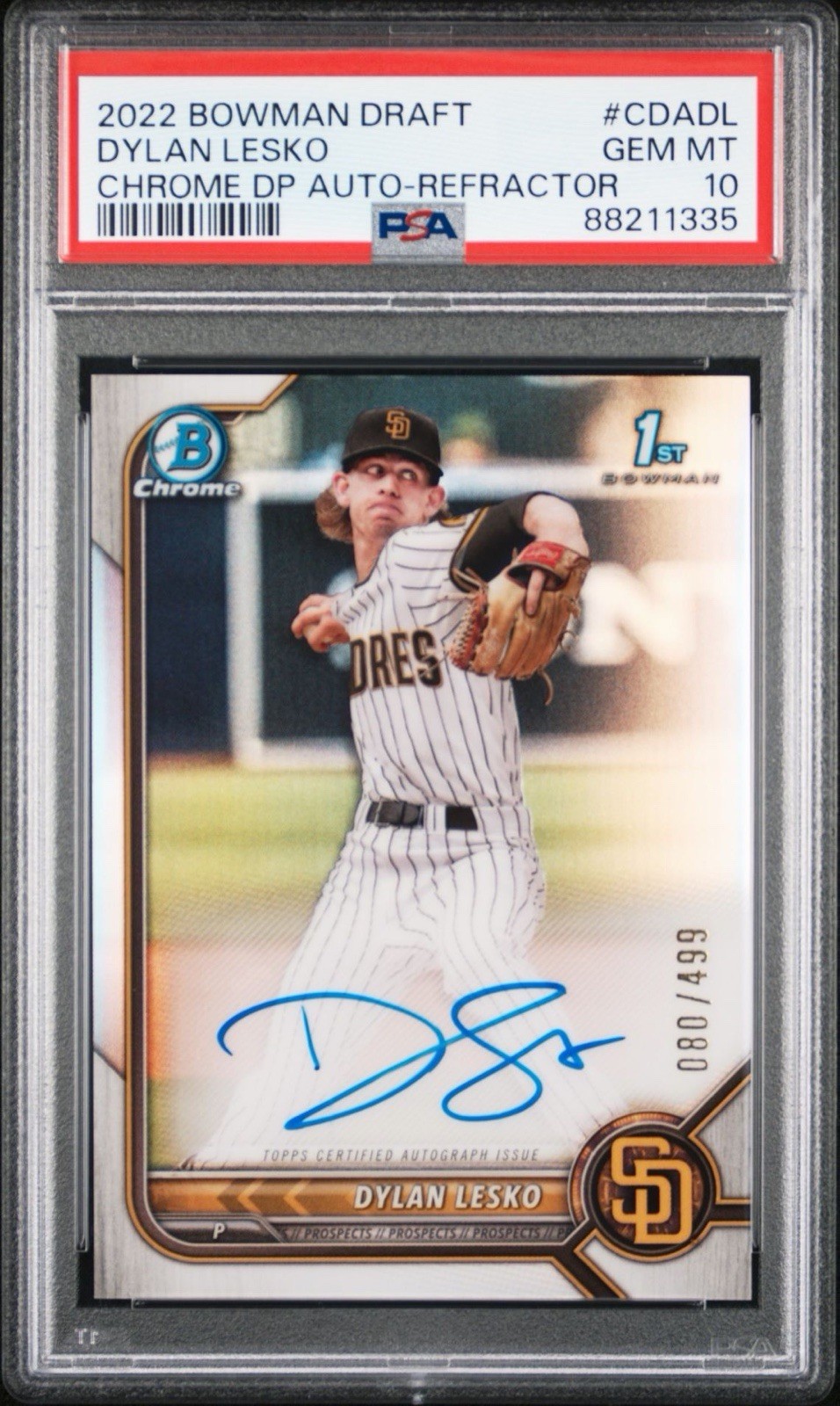 2022 Bowman Draft - Chrome Draft Pick Auto  Dylan Lesko #CDA-DL Refractor /499