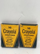 Lot Of 2 Vintage Binney  Smith Color Crayons  16 Crayola Original Box USED 