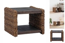 Beistelltisch Natur 44,5x45x45 Cm Massives Mahagoni Holz