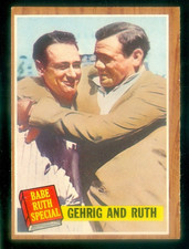 1962 TOPPS #140 GEHRIG AND RUTH EXMT