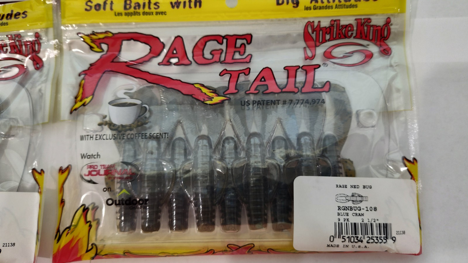 4 pkg Strike King Rage Ned Bug 2.5" Ned Rig Blue Craw Creature Bass Bait - Image 2
