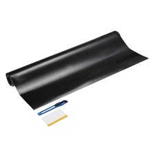 1 Set Carbon Fiber Vinyl Wrap 12" x 4.9ft Self-Adhesive W Scraper Black