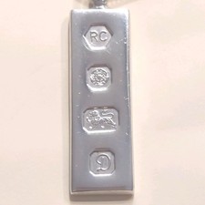 Vintage 1978 Ingot Pendant 925 Sterling Silver made by Carrs Of Sheffield. 