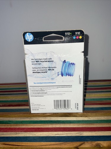 PACK DE 4 TINTAS HP GENUINAS 910XL NEGRAS Y 910 CMY COLOR NUEVAS, SIN ABRIR ¡PRECIO DE VENTA SUGERIDO POR EL FABRICANTE 105 $! - Imagen 2 de 4