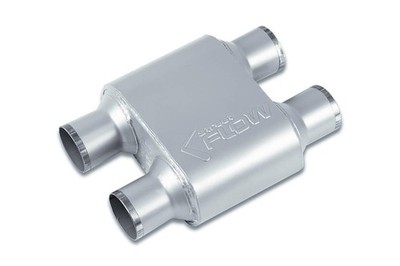 Street Flow - SF425154 1 Chamber 4''x9.5'' Oval Body Muffler - 2.5'' Dual In / 2.5''