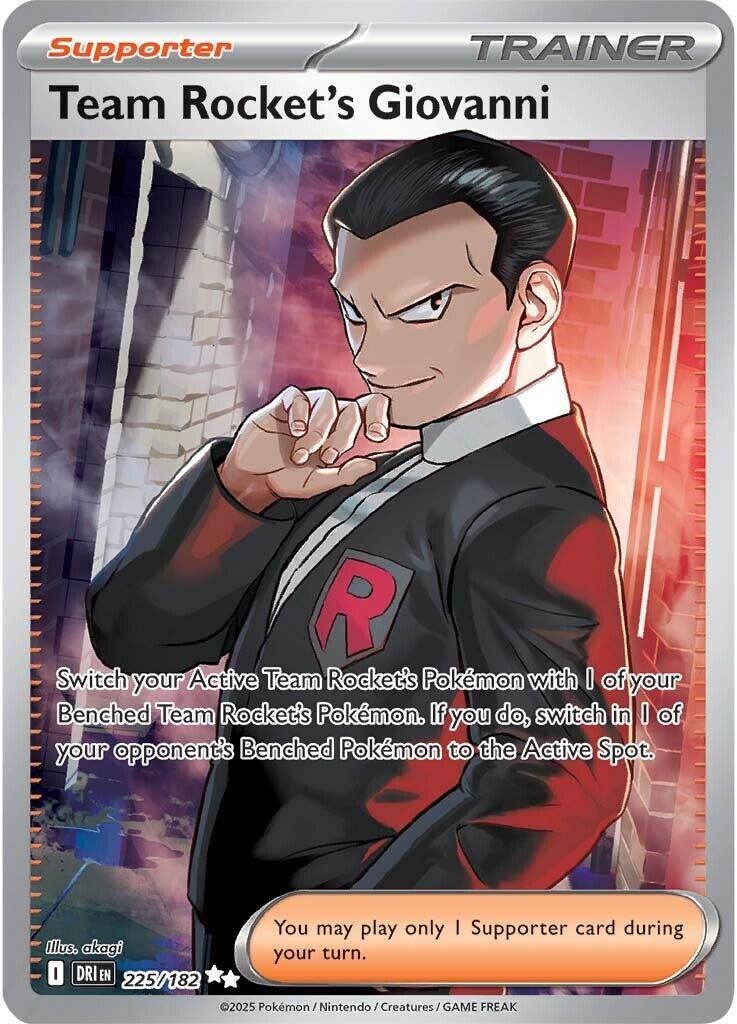Team Rocket's Giovanni Holofoil [DRI - 225/182] Ultra Rare Near Mint