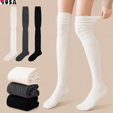 3Pairs Girls Ladies Women Thigh High Over the Knee Socks Long Stockings Warm US