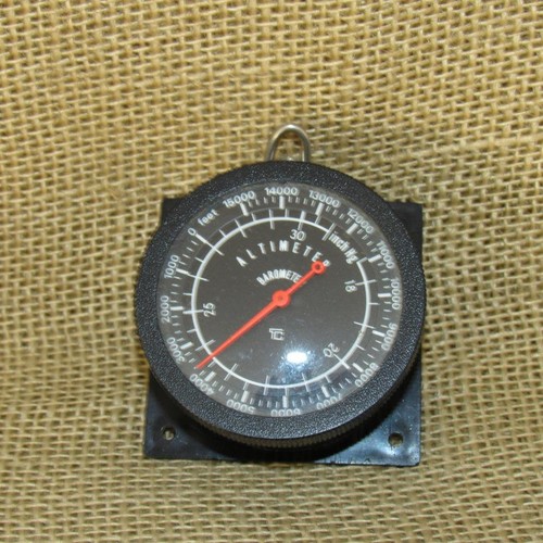 TC Made Altimeter Barometer ~ Dash Mount ~ Black & White Numbers ~ Untested