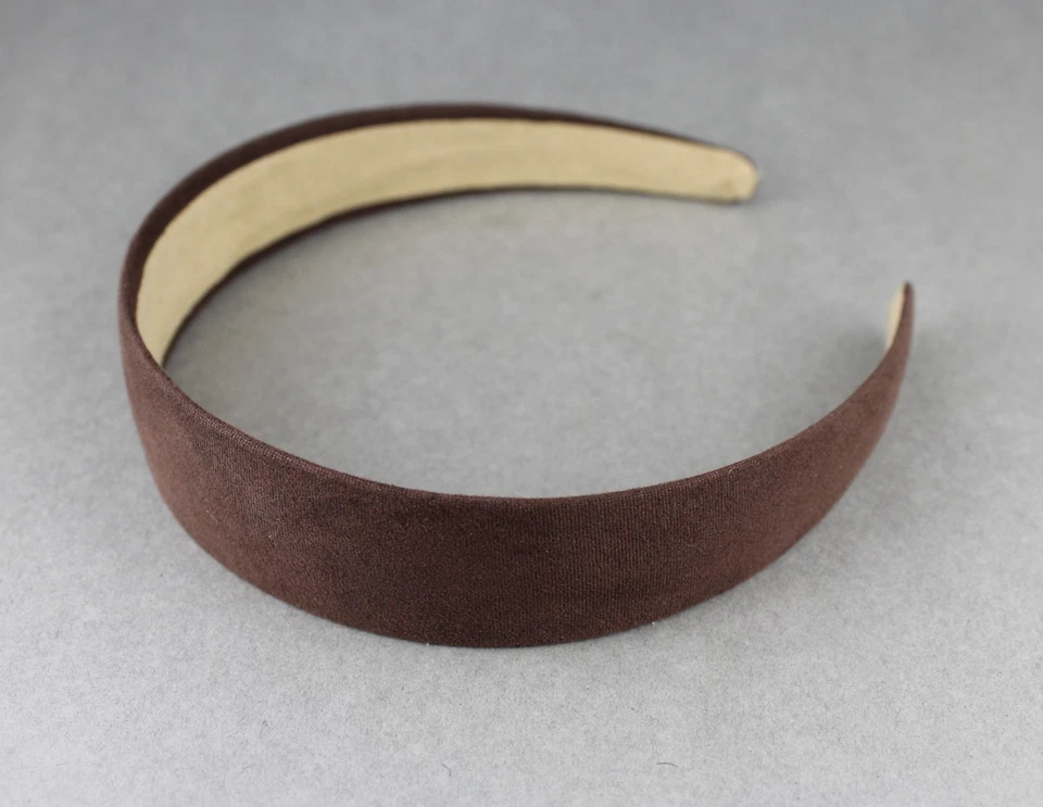 Diadema marrón oscuro imitación gamuza 1 1/4" ancho banda para el cabello accesorio otoño otoño color Foto 3 de 4