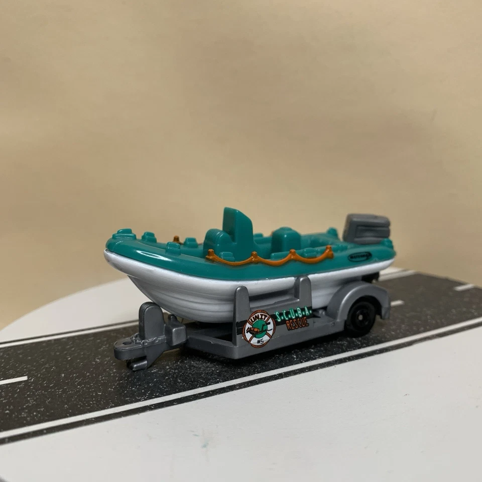 Matchbox #65 White Water Raft/Boat Trailer Gray & Teal Green 1:64 NM - Image 2 of 4