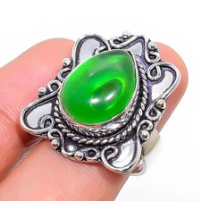 Peridot 925 Sterling Silver Gemstone Handmade Antique Jewelry Ring 6" NS 20191
