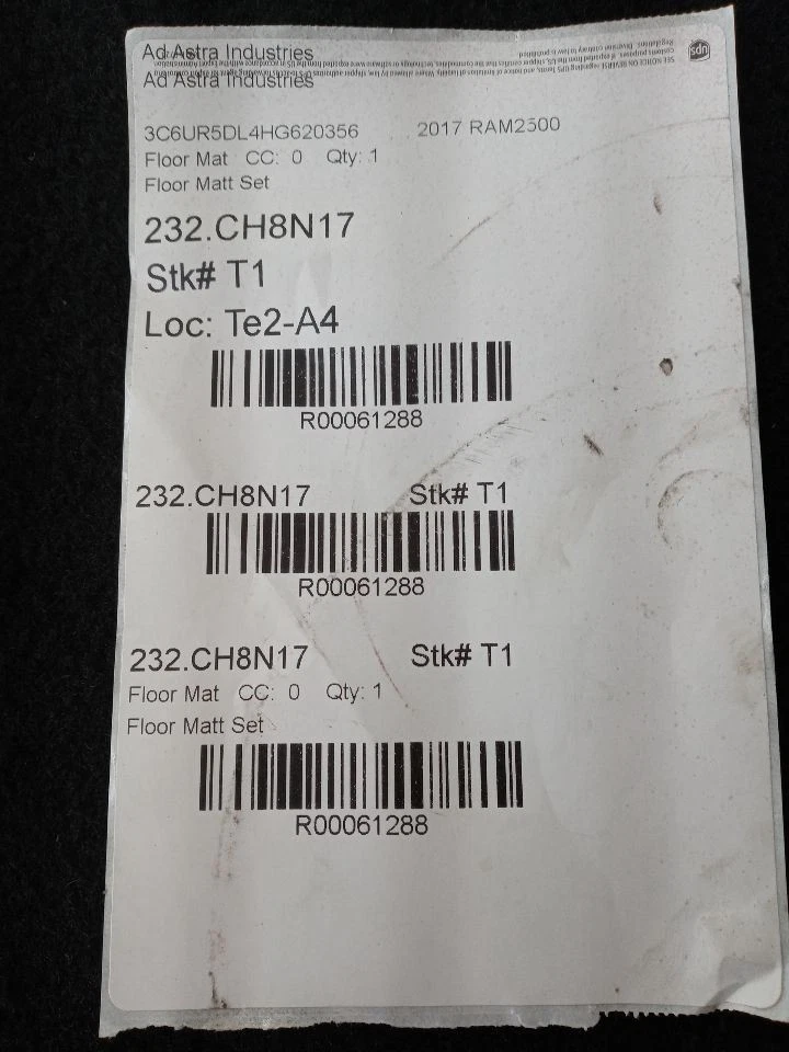 Dodge Ram 2500 3500 2017 alfombra interior trasera alfombrilla OEM Foto 4 de 4