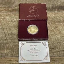 1982 S George Washington Silver Half Dollar Proof-With Box And COA