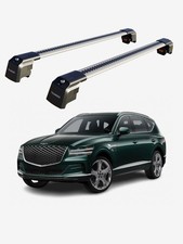 Roof Rack Cross Bars Lockable Black-Gray Aluminum For Genesis GV80 2021-2027