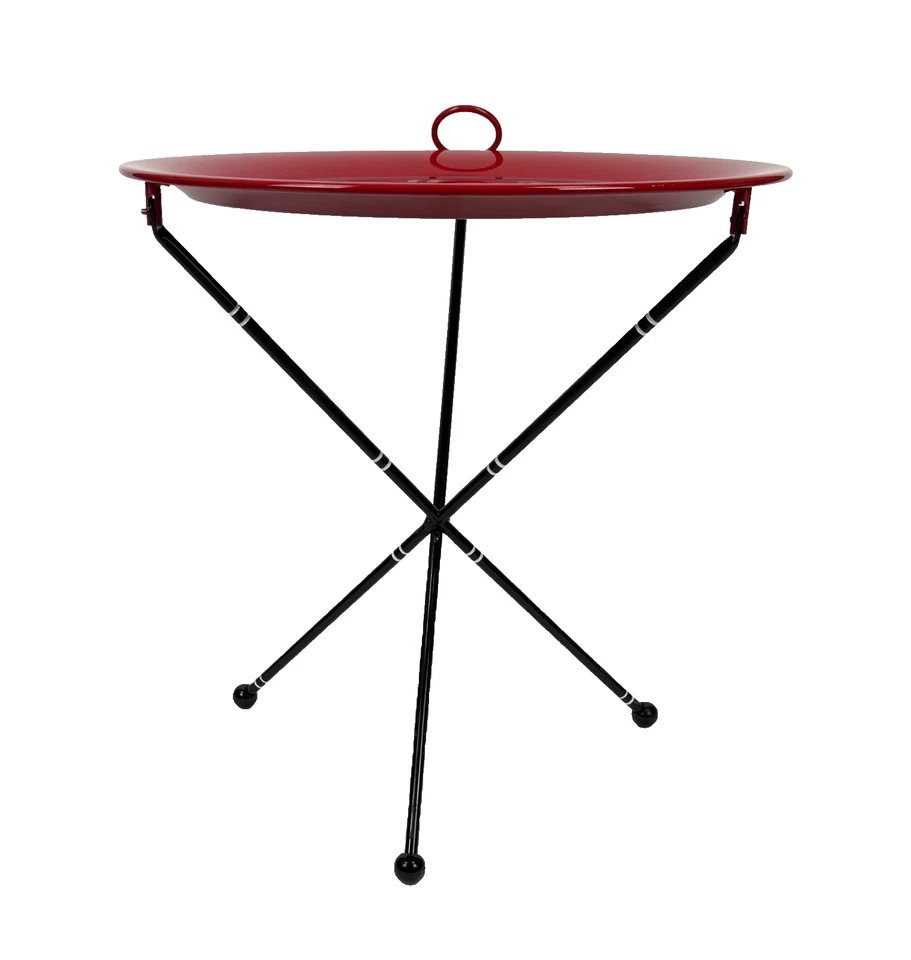 Подлинный складной стол Gucci King Snake красный черный металл средний высота 18 дюймов высота 19,48 дюйма - Изображение 2 из 4