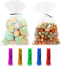 PPRAFDD 100 Pcs 6X10 Inches Cellophane Bags Clear Cellophane Gift Bag  Treat Ba