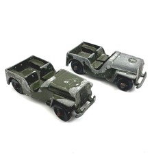 Vintage Tootsietoy Military Jeep Lot Diecast Army Green Toy Cars Parts Repair