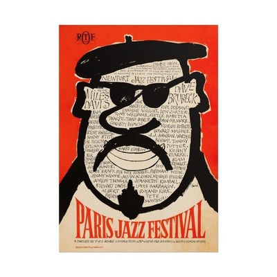 1964 Paris Newport Jazz Festival Poster 24x36 Unframed Miles Davis Concert Art