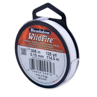 Wildfire Beading Thread 0.006 in 10 lb Break Strength Frost 125 yard