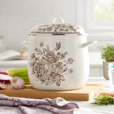The Pioneer Woman Agatha 12-Quart Enamel on Steel Stock Pot, Brown