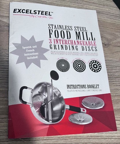 ExcelSteel by Cook Pro Potato Ricer with 3 Interchangeable Discs Stainless Steel