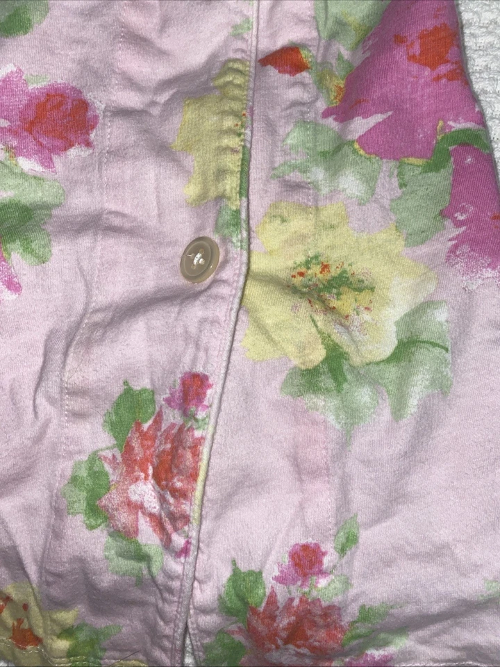 Ralph Lauren LRL Pink Floral Sleep Shirt Womens 2XL Logo PJs Gown Button Preppy - Image 4 of 4