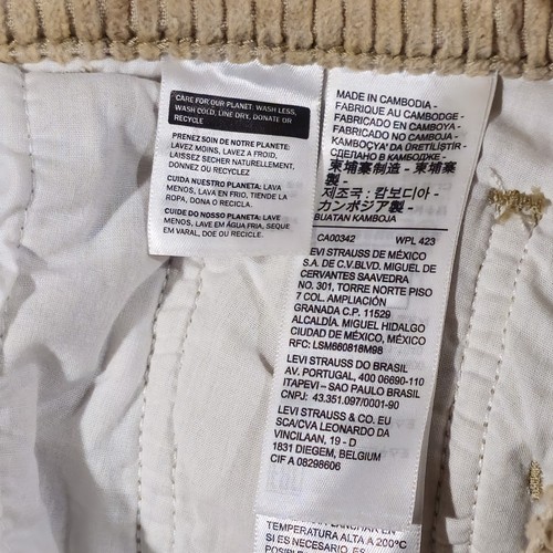 LEVIS premium ribcage straight ankle Corduroy pants Womens Size 25W 29L Like New - Picture 9 of 10