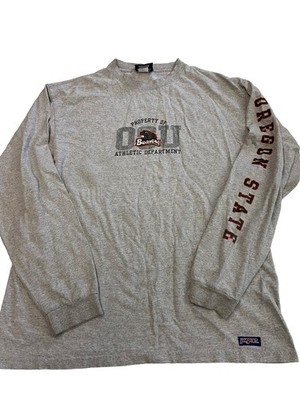 Mens JANSPORT Gray Vintage Oregon State Beavers Long Sleeve Shirt Sz M