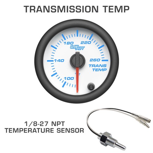 Juego de 7 manómetros diésel GlowShift blanco con Boost, 1500 EGT, temperatura de transmisión y PSI de combustible - Imagen 5 de 9