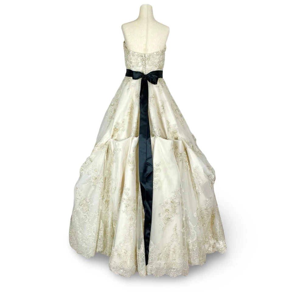 Vestido de novia Maggie Sottero Hannah champán 12 Swarovski encaje tul vestido Foto 4 de 4