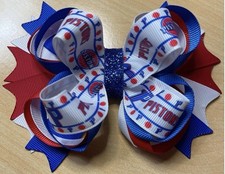 Detroit Pistons Basketball Team Inspired Hair Bow