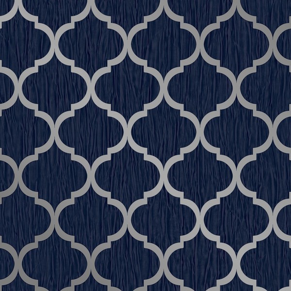 Debona Crystal Trellis Geometrische Glitzer Metallic Tapete Blau/Silber 8894-image