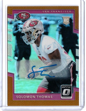Solomon Thomas - 2017 Optic Rookie Auto Card. rookie card picture