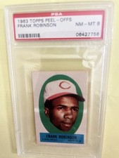 1963 Topps Peel-Offs Frank Robinson Peeling Directions PSA 8
