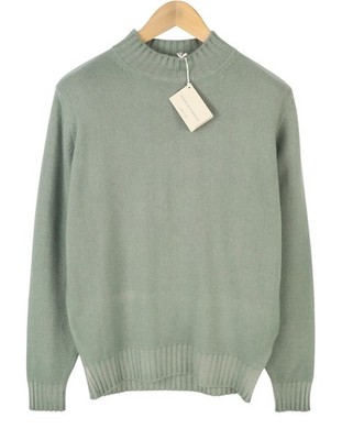 FILIPPO DE LAURENTIIS Men Jumper IT50 M Green Faded Merino Wool 